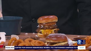 Only available in Hawaii, a loco moco burger with rice