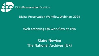 Web archiving QA workflow at TNA