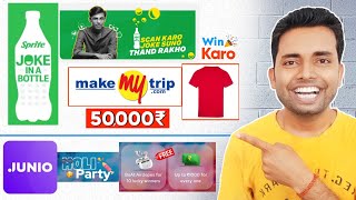 Junio App Win 1000₹ Everyone, Boat Airdopes | Sprite Joke In A Bottle Offer Win MakeMyTrip Voucher🔥🔥