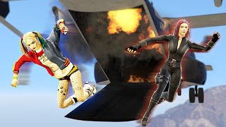 Harley Quinn VS Black Widow - GTA 5 EPIC BATTLE