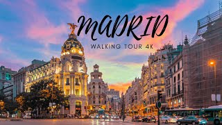 Madrid Walking Tour   Spain 🇪🇸 4k 60fps with Captions | Gran Vía, Puerta del Sol, Plaza Mayor