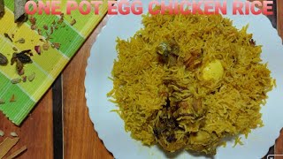 EGG, CHICKEN PULAO - SIMPLE AND EASY | CHICKEN PULAO RECIPE | INSTANT BIRYANI | ONE POT RICE RECIPE