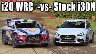 Stock i30N vs 380hp i20N WRC Rally Car on the same course!