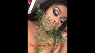 Christmas Tree Inspired Look | Glitter Eye Liner | The Pink Playhouse