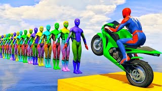 الأبطال الخارقين على القضبان دوامة قمع جسر - SPIDER-MAN!on Motorcycle in Spiral Bridge Stunt Ride