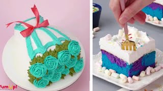 easy flowers green & blue dessert cake 🍩🎂🍩🎂🍩cake it love🎂🍩🎂🍩🎂🍩