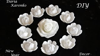 DIY Цветы для декора из подручных материалов. Отличная идея! / Flowers of egg trays