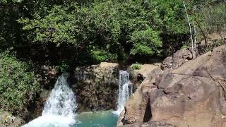 Dans la forêt tropicale, près du parc national de Rincon, les deux chutes d'eau