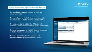 What to do when your Income Tax Return ITR12 is rejected by SARS on eFiling due to a directive