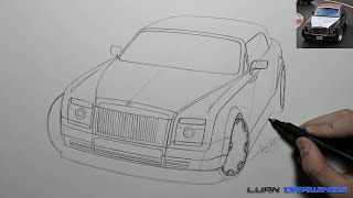 🔴 COMO DESENHAR CARROS REALISTAS: Rolls-Royce Phantom (Narrado passo a passo cada detalhe)