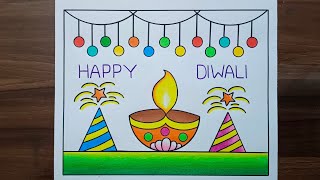 Diwali Drawing / Diwali Drawing Easy Steps / Diwali Festival Drawing / Happy Diwali Drawing