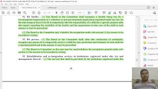 THE JUVENILE JUSTICE (CARE AND PROTECTION OF CHILDREN ACT 2015, Chapter 7 from Section 46