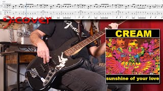 Cream - Sunshine Of Your Love - Bass Cover with Tabs in 4K