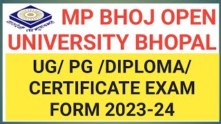 Mp Bhoj Open University Bhopal Exam Form Open 2023-24 Information Update@CREZYnews17