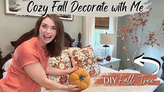 COZY FALL DECORATE WITH ME 2023 | FALL BEDROOM DECOR | DIY FAUX FALL TREE