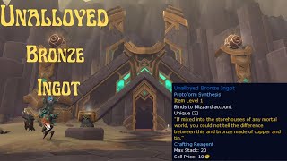 How to Wow - Get Unalloyed Bronze Ingot for Protoform Synthesis (10% drop rate)