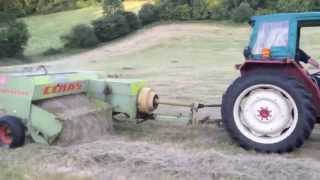 Hay Baling with Claas Constant and International 454