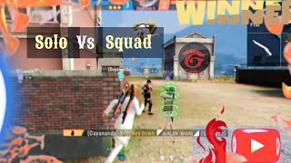 SOLO VS SQUAD GOD LEVEL GAMEPLAY | GARENA FREE FIRE 🔥🔥😎🎯