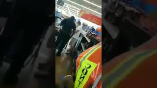 Jacksonville fl police officer punches a guy braking his nose at walmart part 1