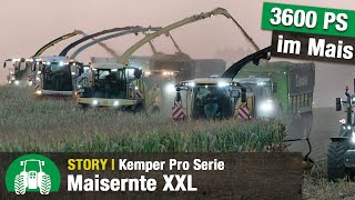 Maisernte XXL: 3600 PS | 5 Feldhäcksler | Kemper Pro Serie | Lohnunternehmen Görries | John Deere