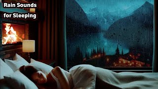 Relaxing Rain Sounds with Fireplace and Thunder | Cozy Bedroom Ambience for Deep Sleep