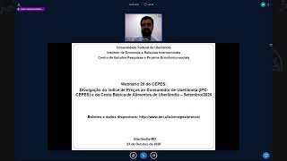 [23/10/2020] Divulgação do IPC-CEPES e da Cesta Básica de Alimentos de Uberlândia - Setembro 2020