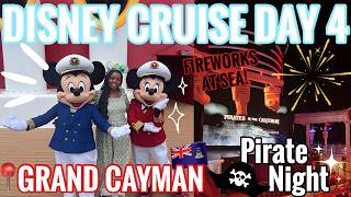 DISNEY CRUISE DAY4! GRAND CAYMAN, FILMING WITH DISNEY, DINING AT ANIMATORS PALATE & PIRATE NIGHT!🚢✨