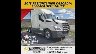 2018 Freightliner Cascadia Sleeper Semi Truck.