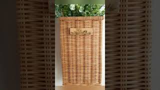 2 Door baskets for flowers/Wicker hanging baskets/Front door hanging baskets/Outside door baskets