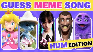 GUESS WHO IS SINGING? | 🎵🎙️🔥 HUM Edition | Wednesday, Skibidi Toilet, Grimace, Peach, Green Alien