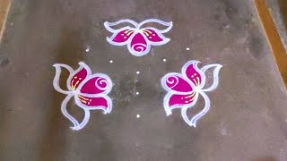 Diwali special flower colour kolam designs 2024|5 dots deepavali muggulu|diwali colour rangoli 2024