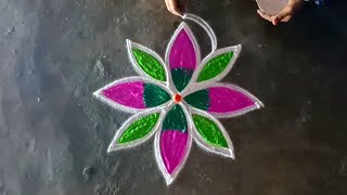 vaigasi madham special simple flower rangoli/easyrangoli/festivalrangoli/muggulu/gokulramya kolangal