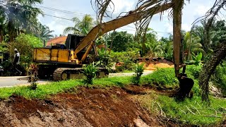 Kerja Santai Tapi Gaji Menjanjikan‼️Excavator long arm Cuci Parit Kawasan Kampung