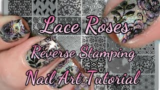 How To Holo Lace Roses Nail Art Tutorial