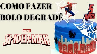 DECORAÇÃO DE BOLO DEGRADÊ AZUL | TEMA HOMEM ARANHA | TENDÊNCIA 2021