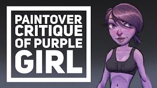 Paintover Critique Purple Girl