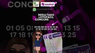 Resultado Lotofácil concurso 3186 #lotofacil