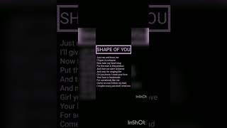 Shape of you by Ed Sheeran lyrics