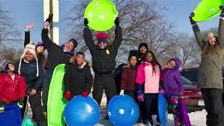 Minneapolis Police Staff Sled with Hospitality House Kids