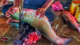 AMAZING ALIVE FISH Cutting Skills in Fish Market| Fastest Fish Slicing By Expert Fish Cutter HD