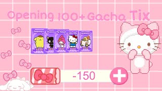 Opening 100+ gacha tix | Hello kitty cafe