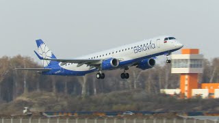 Тонкий и стройный лайнер, Embraer E195 - изящный региональный самолет, Домодедово.