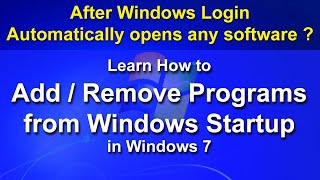 How to Remove Programs from Startup Windows 7