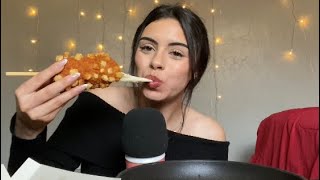 ASMR|| Cheesey Korean Corndog & Ramen Mukbang🍜🌭(up-close crunchy eating sounds)