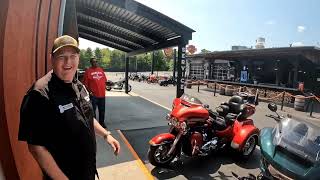 My cuz-n Big Mo & I at Smoky Mt Harley Davidson look for upgrades for our 2024 Road Glide