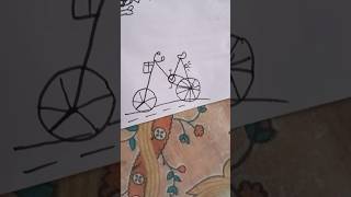 How to draw Bicycle 🚲 with letter............M draw #bicycle #shorts #reels #vairal #trending #love