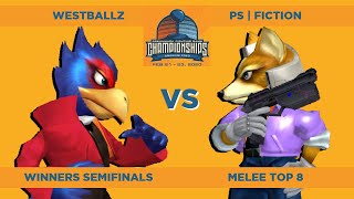 Westballz (Falco) vs. PS Fiction (Fox) - Singles Top 8: Winners Semis | DreamHack Anaheim 2020 SSBM