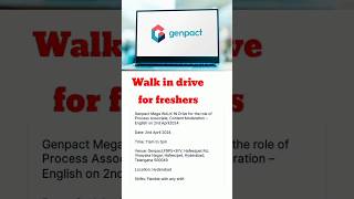 Genpact Walk in drive for freshers