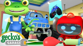 Monster Truck Make Over  | Monster Truck | Animal for Kids | Truck and Bus Cartoon | Gecko's Garage