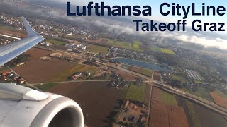 [4K] Lufthansa CityLine Embraer E190 Takeoff Graz | Engine View